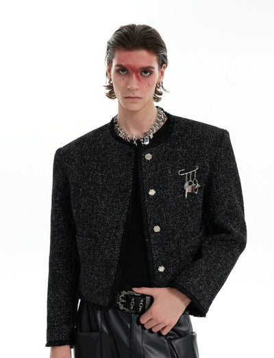 Frayed Boxy Tweed Blazer Korean Street Fashion Blazer By Argue Culture Shop Online at OH Vault