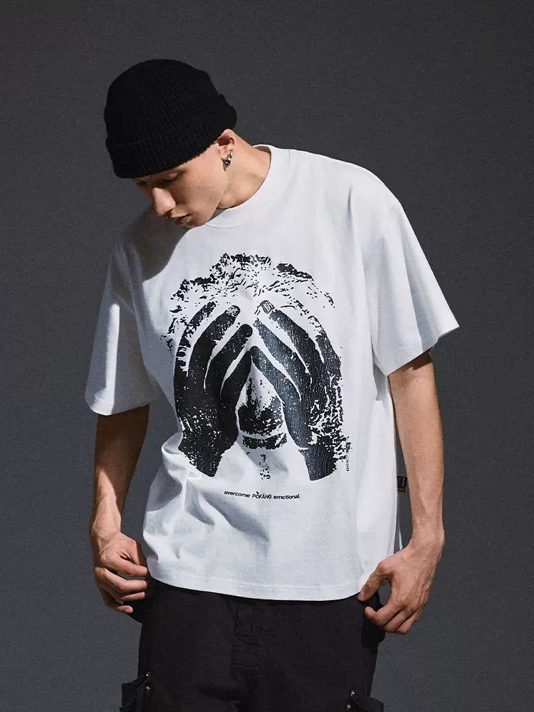 Frustrated Man Graphic T-Shirt Korean Street Fashion T-Shirt By Remedy Shop Online at OH Vault