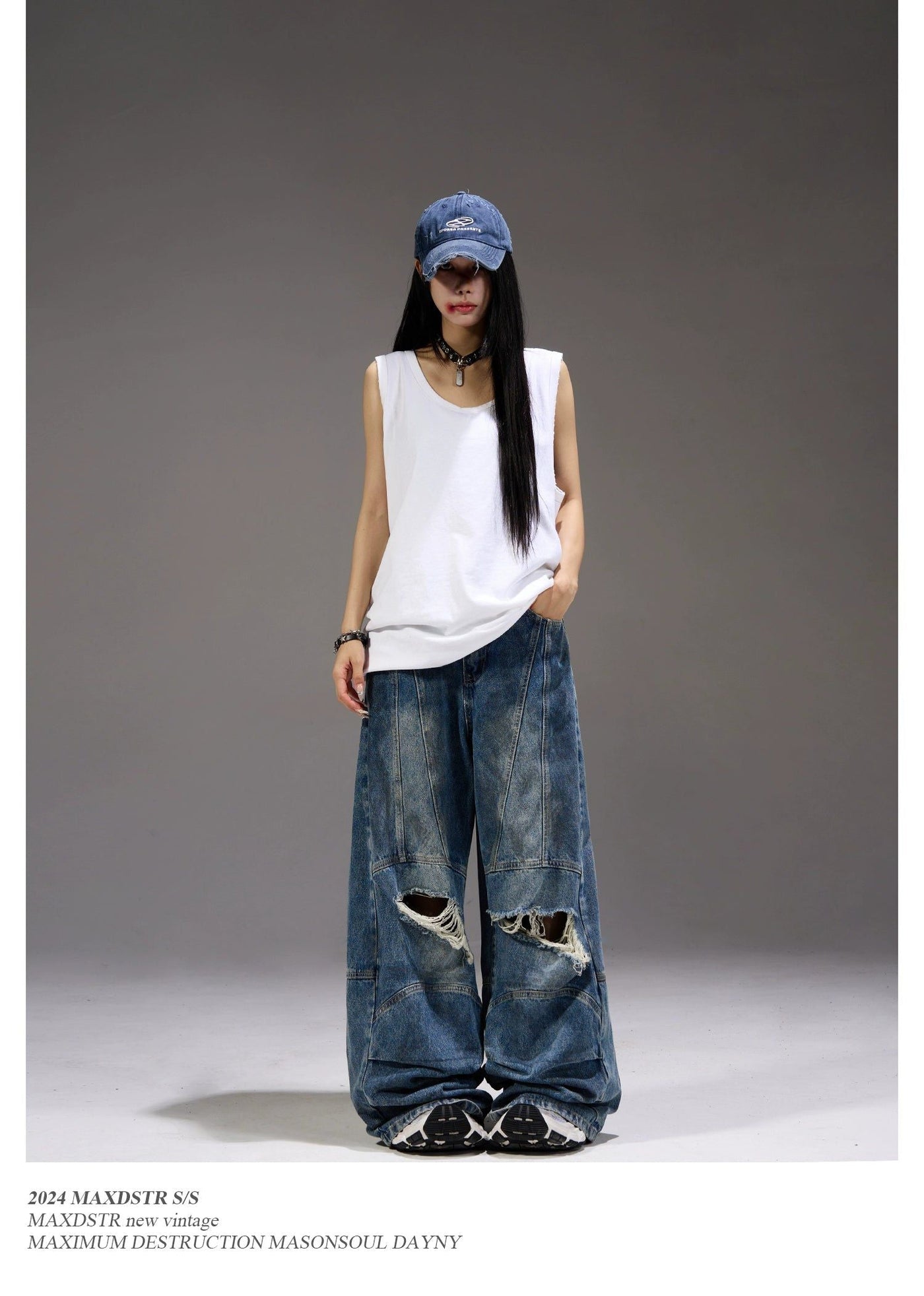 Heavy Ripped Flared Jeans Korean Street Fashion Jeans By MaxDstr Shop Online at OH Vault