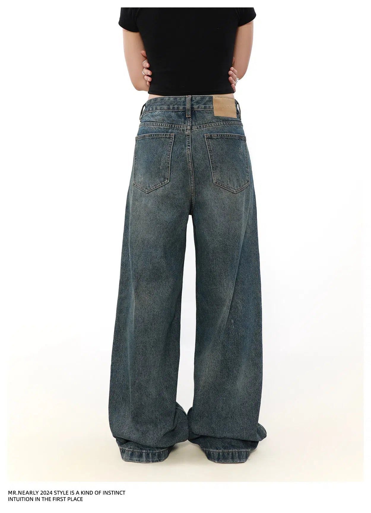 Washed Loose Fit Jeans Korean Street Fashion Jeans By Mr Nearly Shop Online at OH Vault