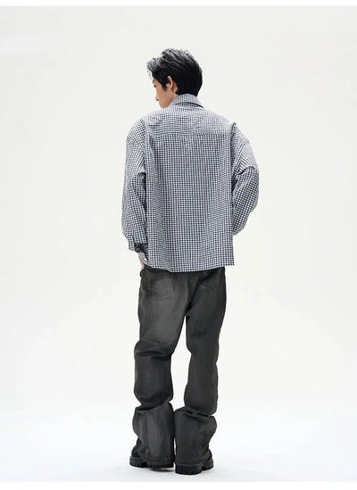 Thin Plaid Clean Fit Shirt Korean Street Fashion Shirt By 77Flight Shop Online at OH Vault