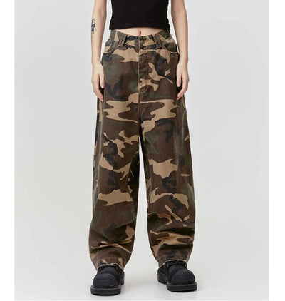 Distressed Hem Camouflage Pants Korean Street Fashion Pants By Made Extreme Shop Online at OH Vault