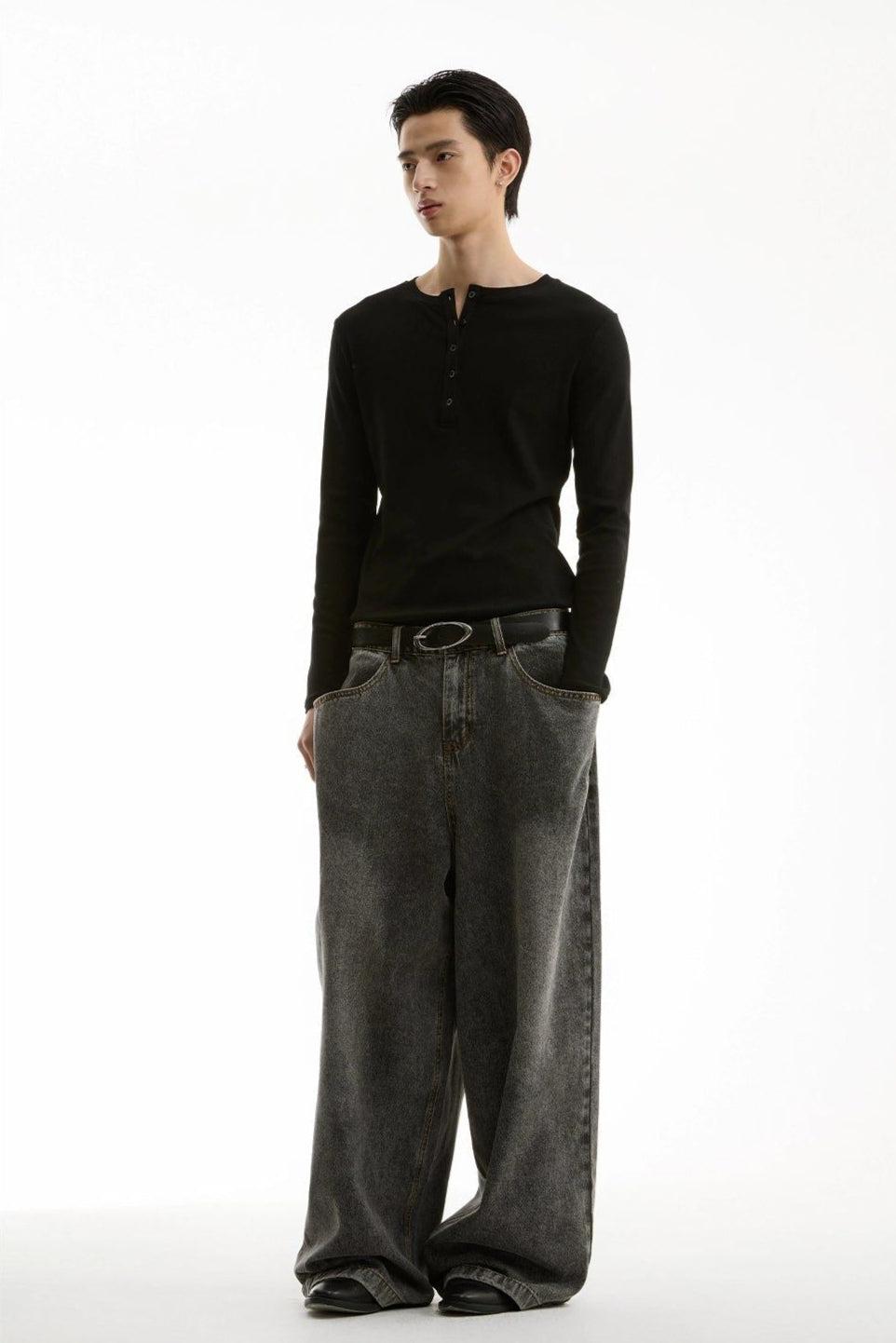 Oversized Fade Thigh Jeans Korean Street Fashion Jeans By Funky Fun Shop Online at OH Vault