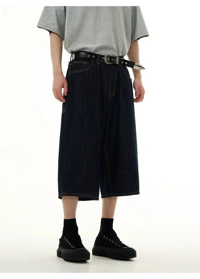 Casual Wide Leg Denim Shorts Korean Street Fashion Shorts By 77Flight Shop Online at OH Vault