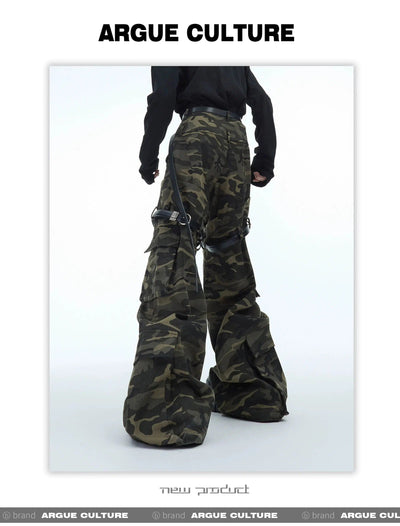 Thigh Belted Camo Cargo Pants Korean Street Fashion Pants By Argue Culture Shop Online at OH Vault