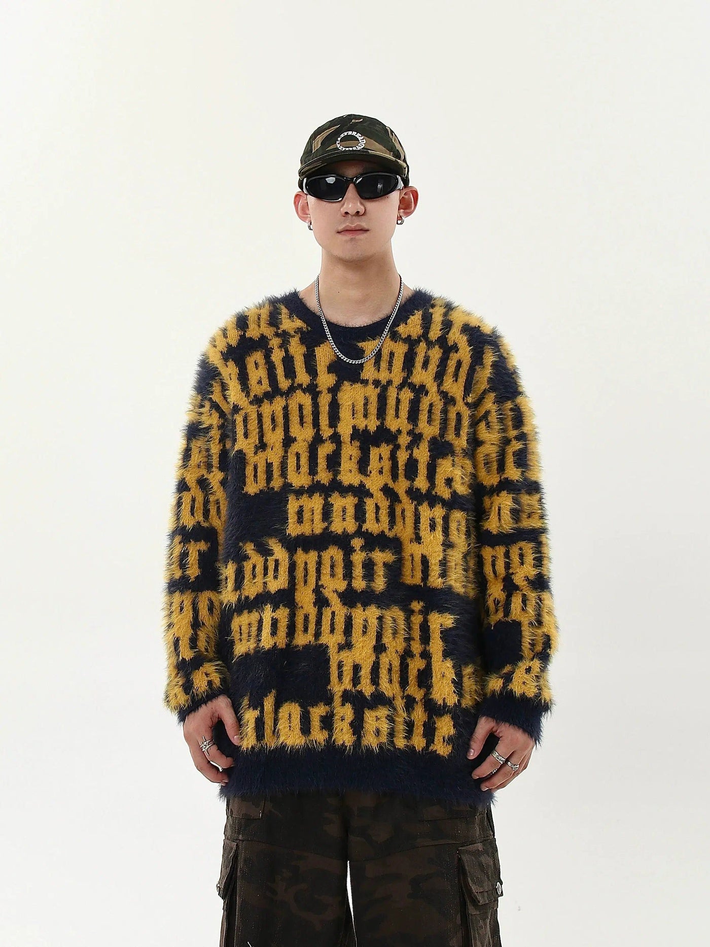 Fuzzy Mohair Contrast Sweater Korean Street Fashion Sweater By Blacklists Shop Online at OH Vault