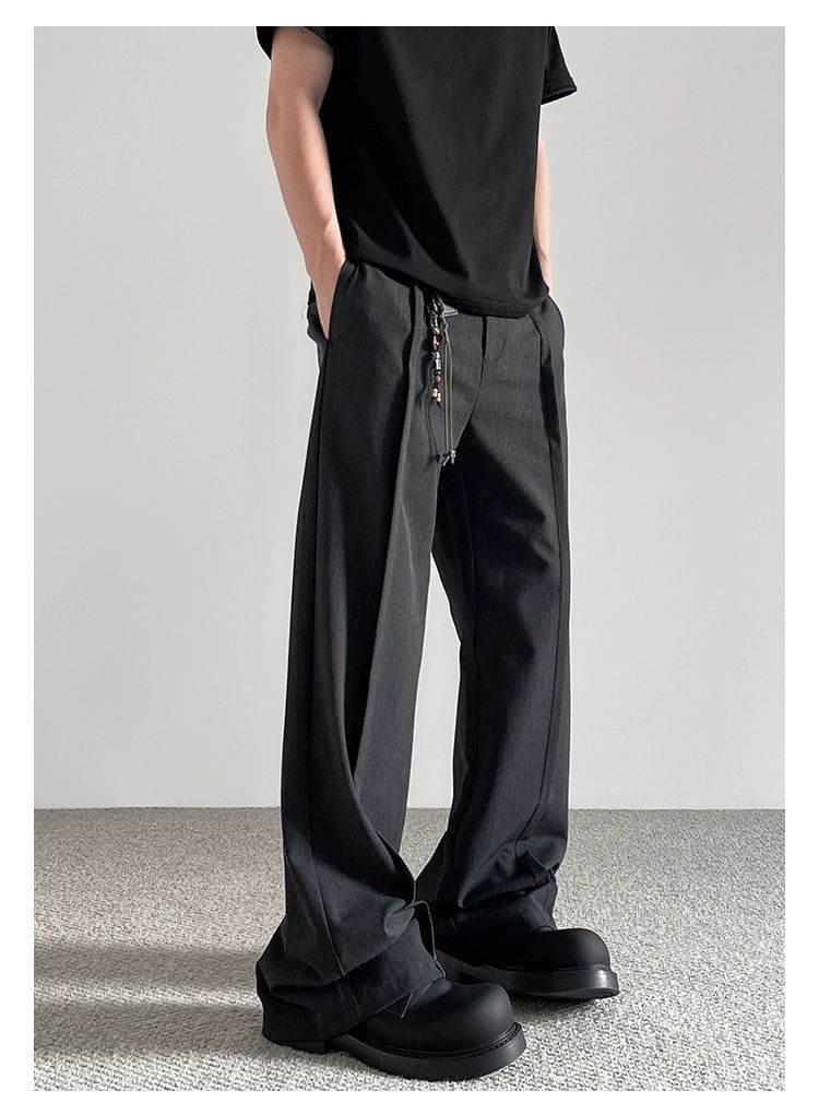 Fold Pleats Tailored Trousers Korean Street Fashion Trousers By A PUEE Shop Online at OH Vault