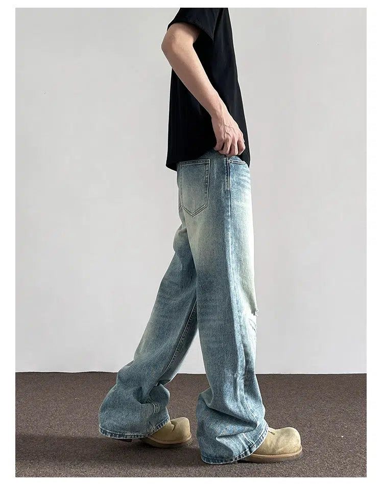 Light Washed Distressed Jeans Korean Street Fashion Jeans By A PUEE Shop Online at OH Vault