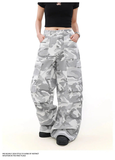 Light Faded Camo Cargo Pants Korean Street Fashion Pants By Mr Nearly Shop Online at OH Vault