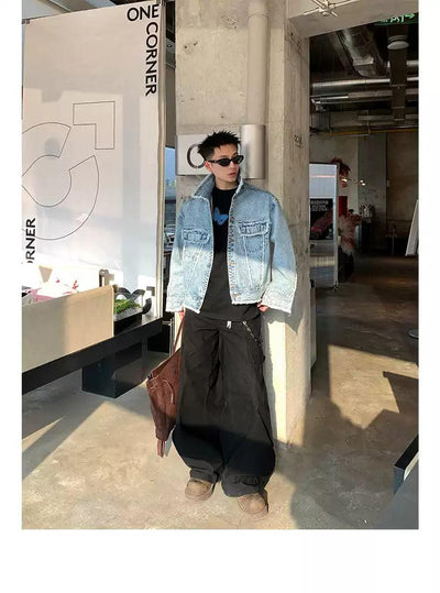 Raw Edge Flap Pocket Denim Jacket Korean Street Fashion Jacket By Poikilotherm Shop Online at OH Vault