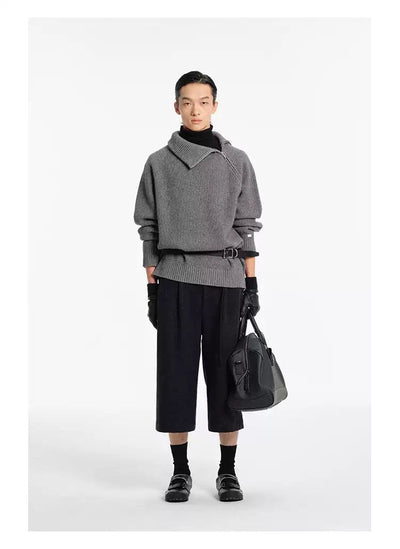 Side Zip Blend Woollen Knit Turtleneck Korean Street Fashion Turtleneck By NANS Shop Online at OH Vault