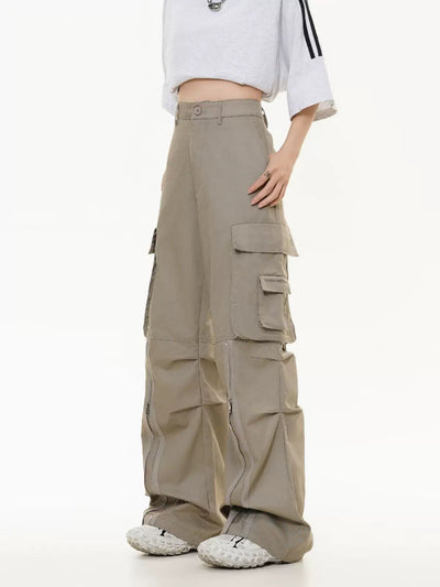 Multi-Flap Detail Cargo Pants Korean Street Fashion Pants By Made Extreme Shop Online at OH Vault