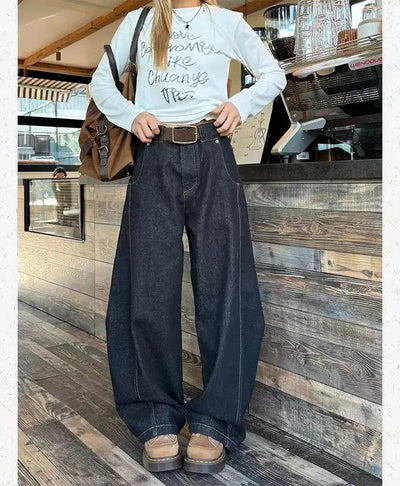 Bright Line Wide Leg Jeans Korean Street Fashion Jeans By Made Extreme Shop Online at OH Vault