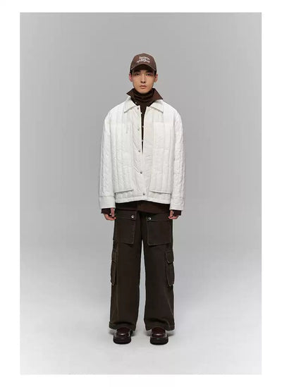 Sleek Multi-Pocket Puffer Jacket Korean Street Fashion Jacket By NANS Shop Online at OH Vault