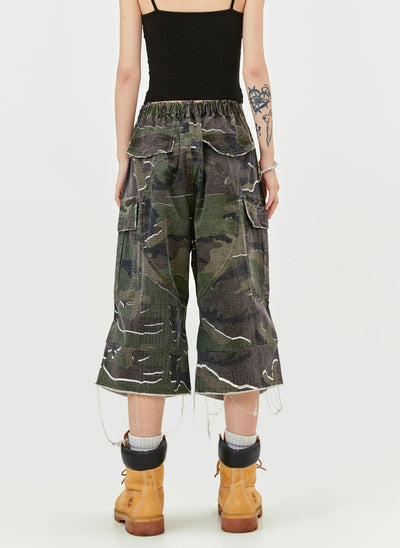 Camouflage Flap Pocket Shorts Korean Street Fashion Shorts By Made Extreme Shop Online at OH Vault