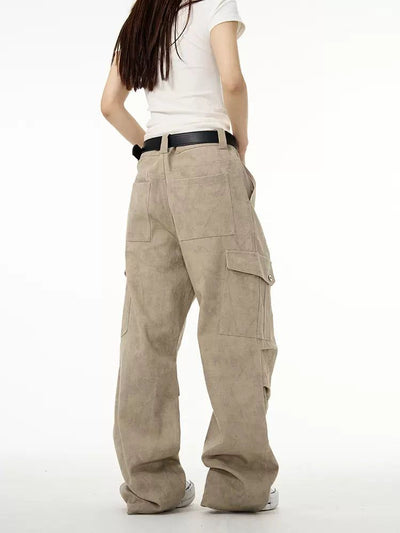 Suede Textured Cargo Pants Korean Street Fashion Pants By 77Flight Shop Online at OH Vault