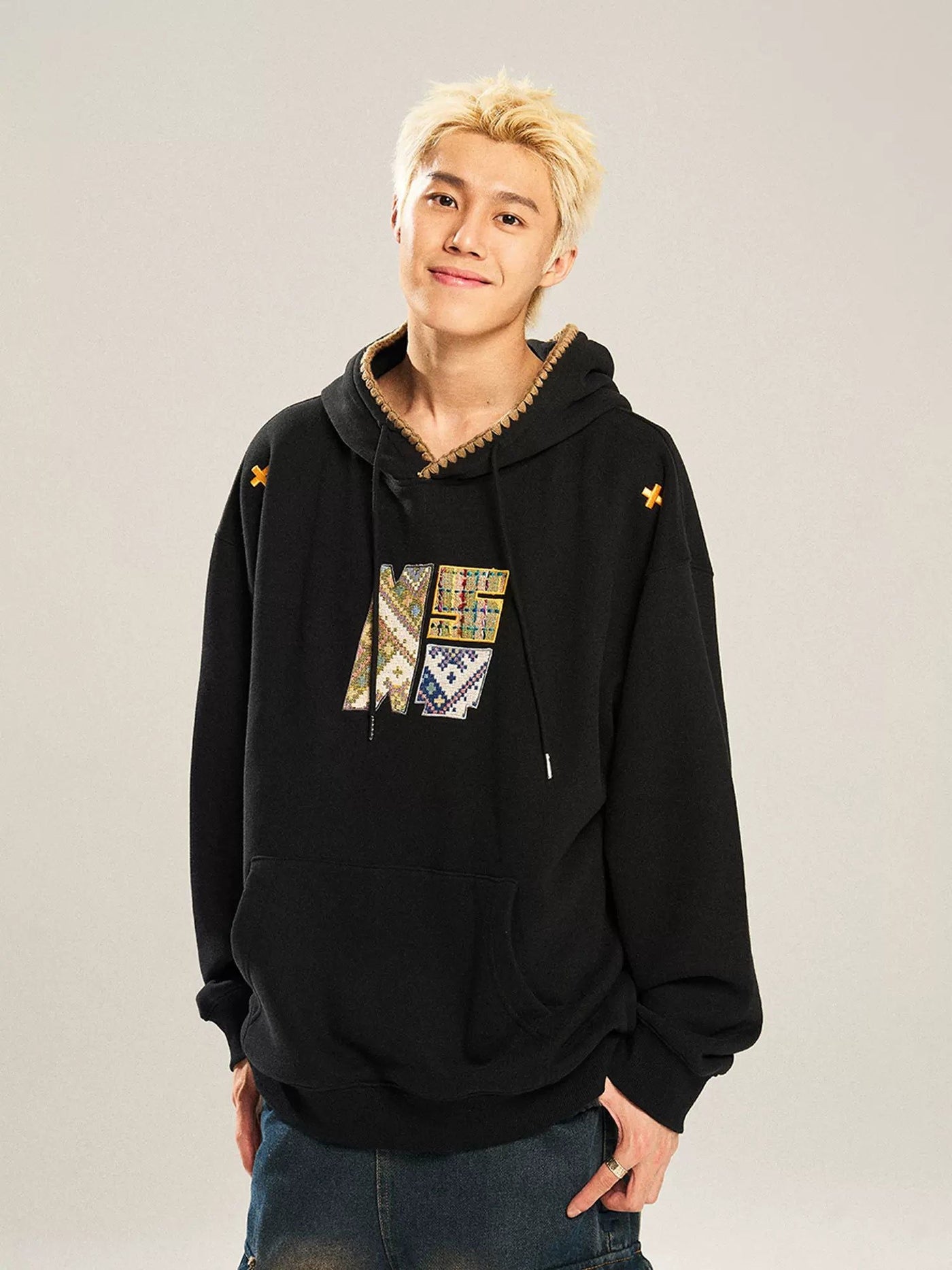 Tribal Pattern Stitch Hoodie Korean Street Fashion Hoodie By New Start Shop Online at OH Vault