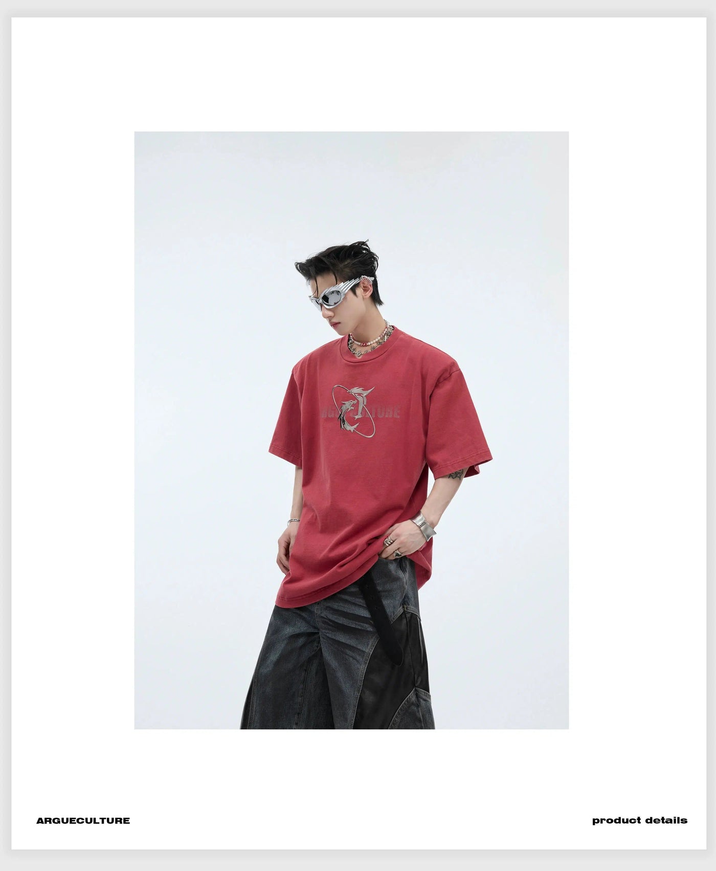 Fade Text Metal Logo T-Shirt Korean Street Fashion T-Shirt By Argue Culture Shop Online at OH Vault