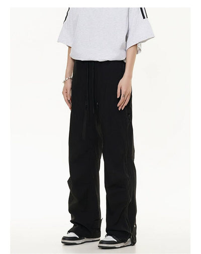 Rivet Buttons Zipped Slit Pants Korean Street Fashion Pants By Made Extreme Shop Online at OH Vault