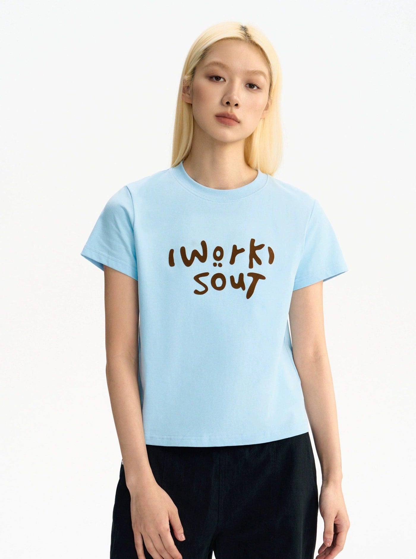 Fun Handwriting Text T-Shirt Korean Street Fashion T-Shirt By WORKSOUT Shop Online at OH Vault