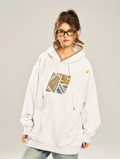 Tribal Pattern Stitch Hoodie Korean Street Fashion Hoodie By New Start Shop Online at OH Vault