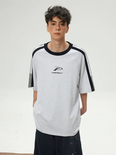 Contrast Spliced Basic T-Shirt Korean Street Fashion T-Shirt By Jump Next Shop Online at OH Vault