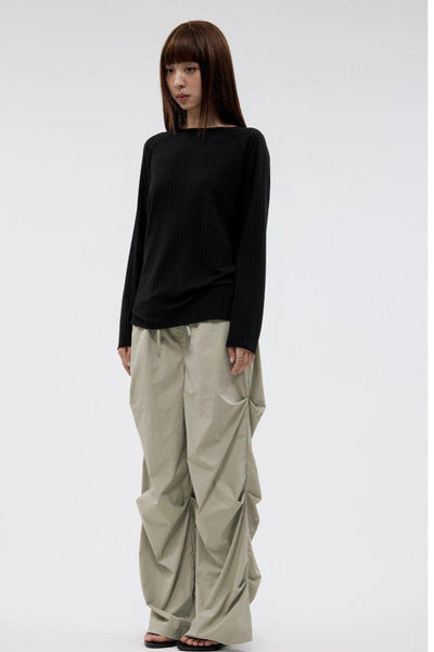 Cinched Side Detail Track Pants Korean Street Fashion Pants By Funky Fun Shop Online at OH Vault