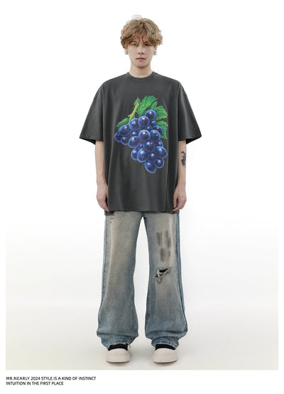 Grape Graphic T-Shirt Korean Street Fashion T-Shirt By Mr Nearly Shop Online at OH Vault