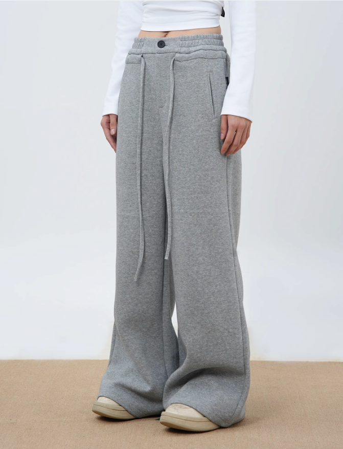 Drawstring Comfty Wide Leg Sweatpants Korean Street Fashion Pants By Jump Next Shop Online at OH Vault