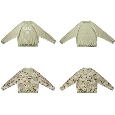 Casual Reversible Camo Crewneck Korean Street Fashion Crewneck By Remedy Shop Online at OH Vault