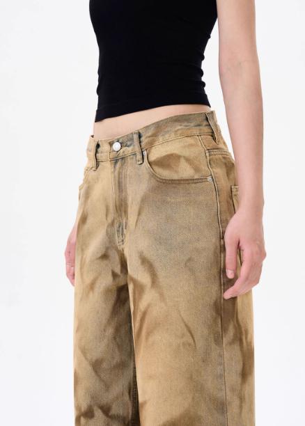 Mud-Dyed Distressed Jeans Korean Street Fashion Jeans By MaxDstr Shop Online at OH Vault