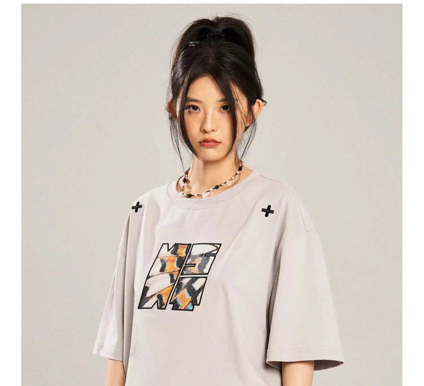 Pattern Logo Casual Long Sleeve T-Shirt Korean Street Fashion T-Shirt By New Start Shop Online at OH Vault