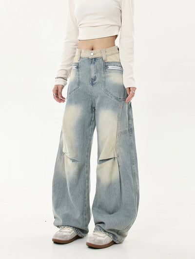 Gradient Wash Pleated Jeans Korean Street Fashion Jeans By Blacklists Shop Online at OH Vault