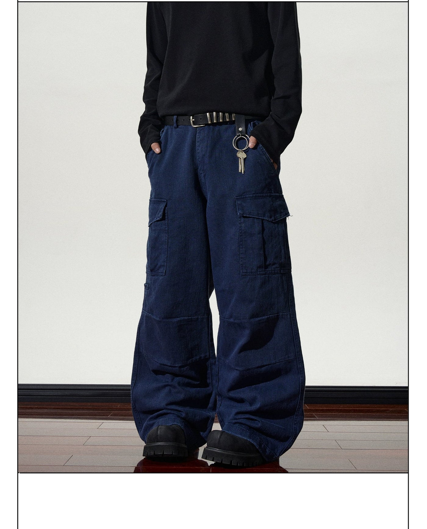 Bamboo Pattern Bootcut Cargo Pants Korean Street Fashion Pants By A PUEE Shop Online at OH Vault