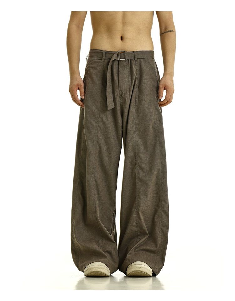 Belted Strap Wide Leg Pants Korean Street Fashion Pants By MEBXX Shop Online at OH Vault