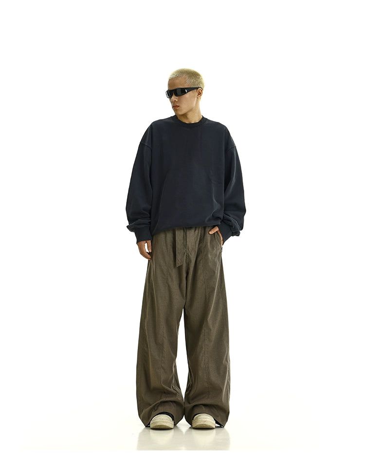 Belted Strap Wide Leg Pants Korean Street Fashion Pants By MEBXX Shop Online at OH Vault