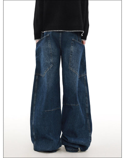 Big Pocket Scimitar Jeans Korean Street Fashion Jeans By Mr Nearly Shop Online at OH Vault