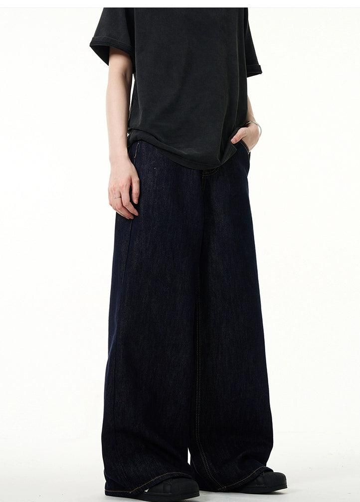 Basic Wide Leg Clean Fit Jeans Korean Street Fashion Jeans By Mad Witch Shop Online at OH Vault