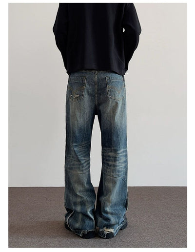 Cat Whiskers & Lightning Pattern Jeans Korean Street Fashion Jeans By A PUEE Shop Online at OH Vault