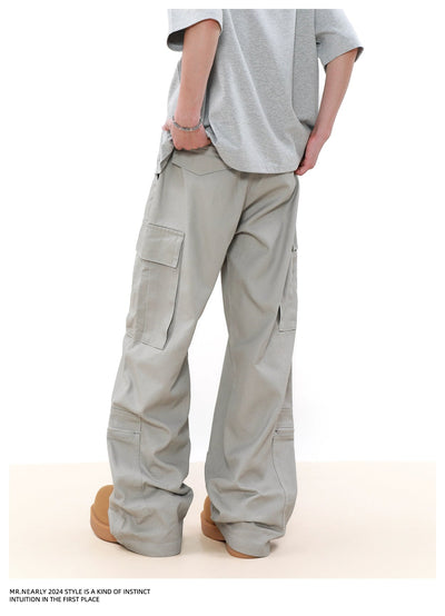 Solid Zipped Slit Cargo Pants Korean Street Fashion Pants By Mr Nearly Shop Online at OH Vault