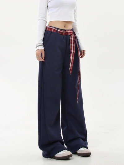 Plaid Waist Strap Sweatpants Korean Street Fashion Pants By Blacklists Shop Online at OH Vault