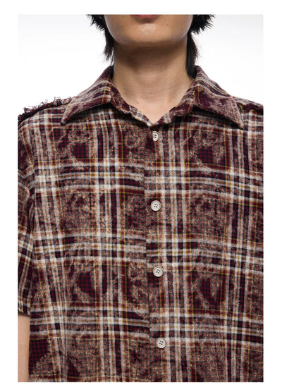 Raw Edges Vintage Plaid Shirt Korean Street Fashion Shirt By Terra Incognita Shop Online at OH Vault