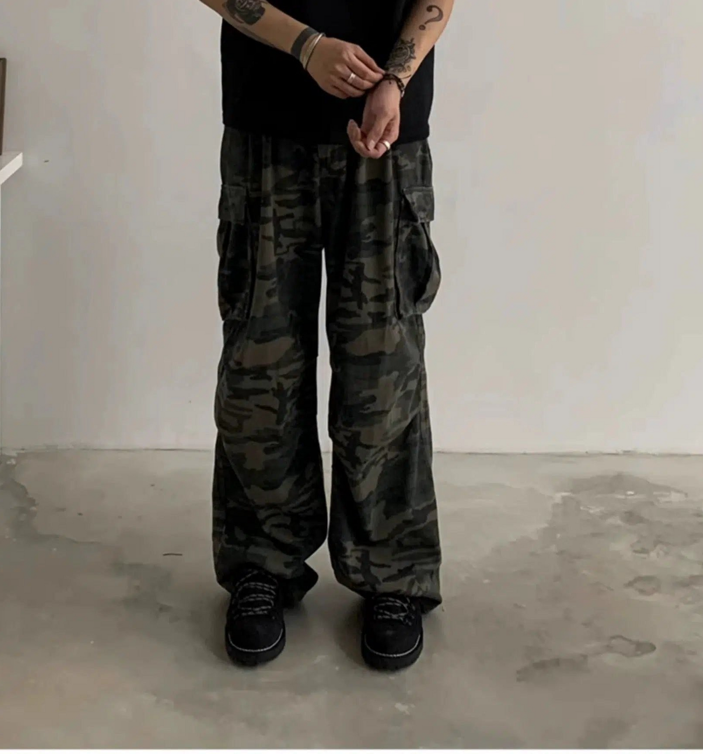 Side Pocket Camo Print Cargo Pants Korean Street Fashion Pants By In Knots Shop Online at OH Vault