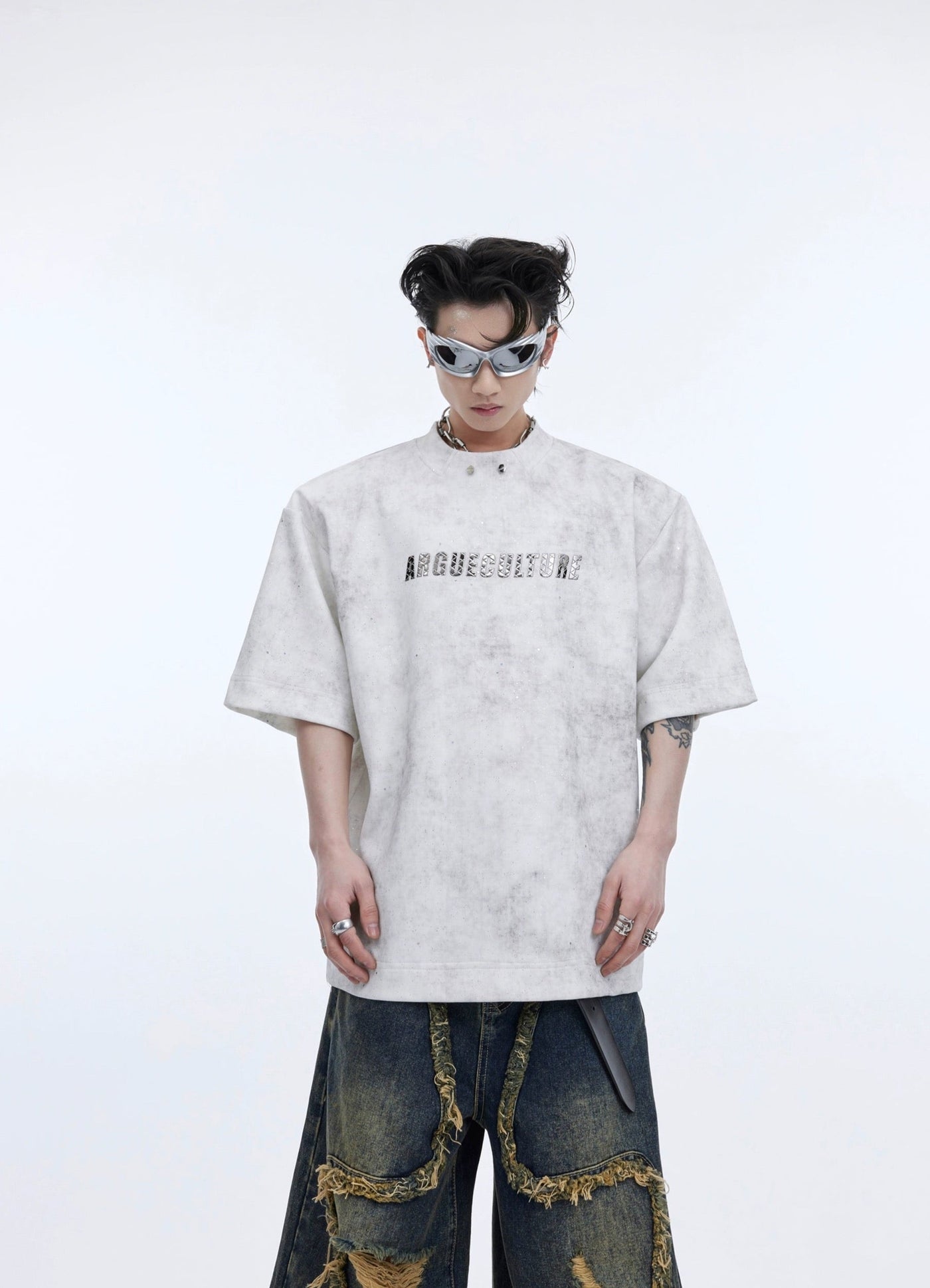 Metallic Star Dust T-Shirt Korean Street Fashion T-Shirt By Argue Culture Shop Online at OH Vault