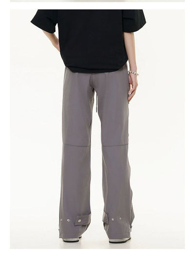 Rivet Buttons Zipped Slit Pants Korean Street Fashion Pants By Made Extreme Shop Online at OH Vault