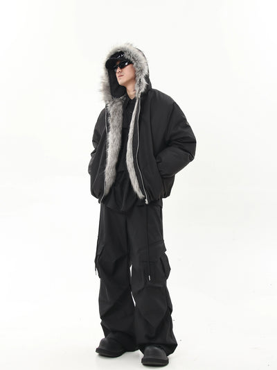 Drawcord Fur Trimmed Jacket Korean Street Fashion Jacket By Blacklists Shop Online at OH Vault