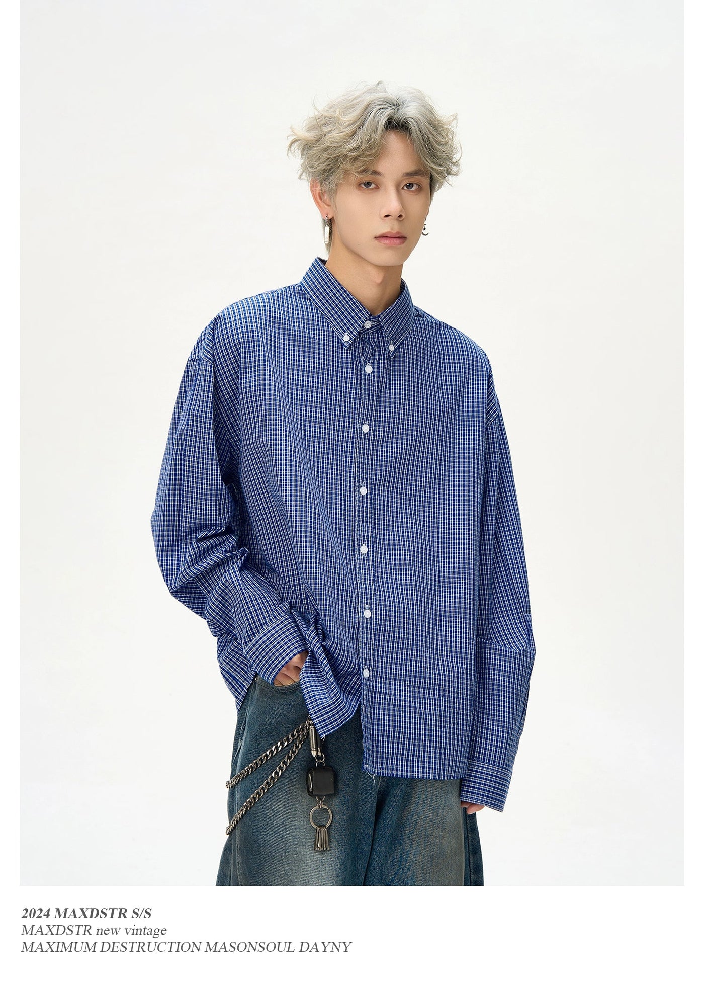 Thin Checkered Shirt Korean Street Fashion Shirt By MaxDstr Shop Online at OH Vault