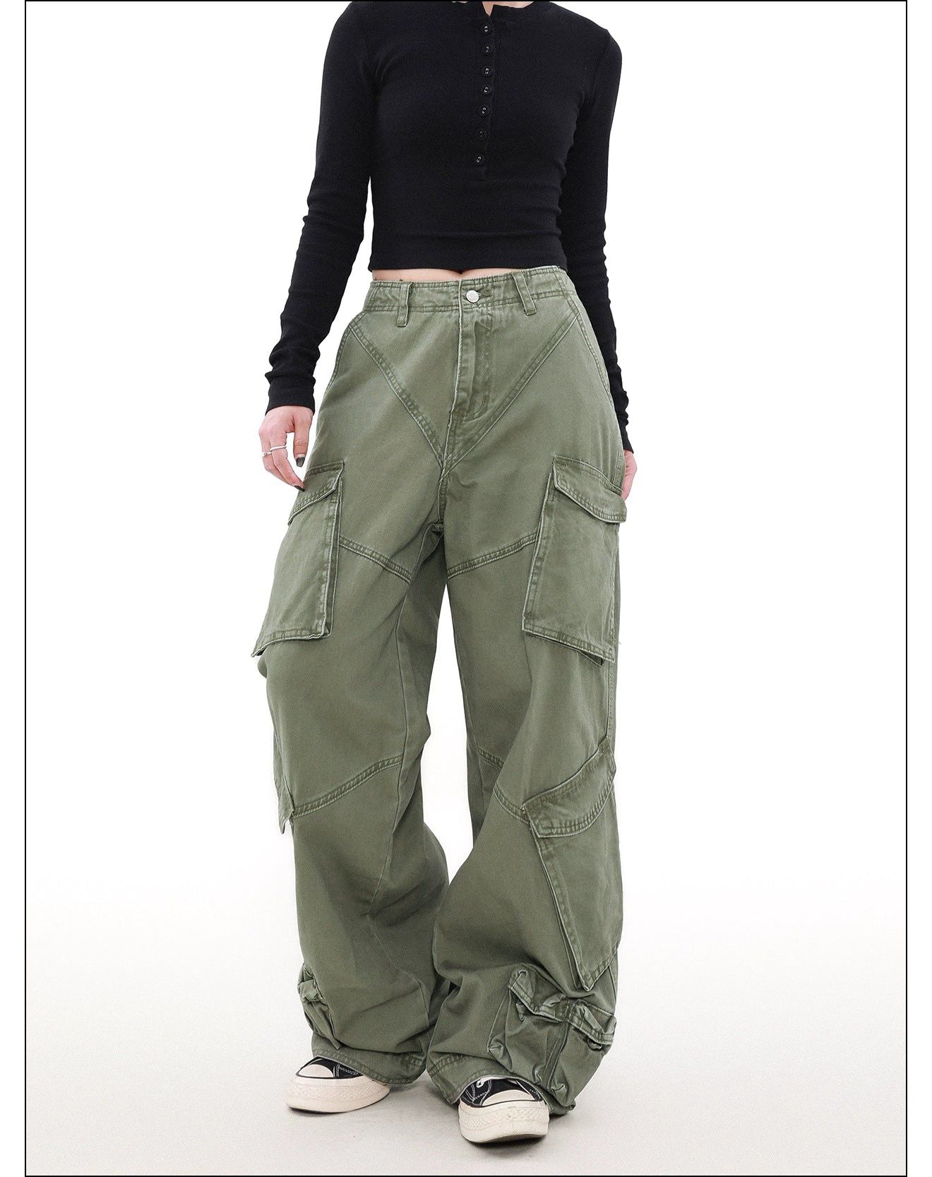 Faded Functional Pocket Cargo Pants Korean Street Fashion Pants By Mr Nearly Shop Online at OH Vault