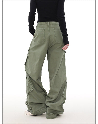 Faded Functional Pocket Cargo Pants Korean Street Fashion Pants By Mr Nearly Shop Online at OH Vault