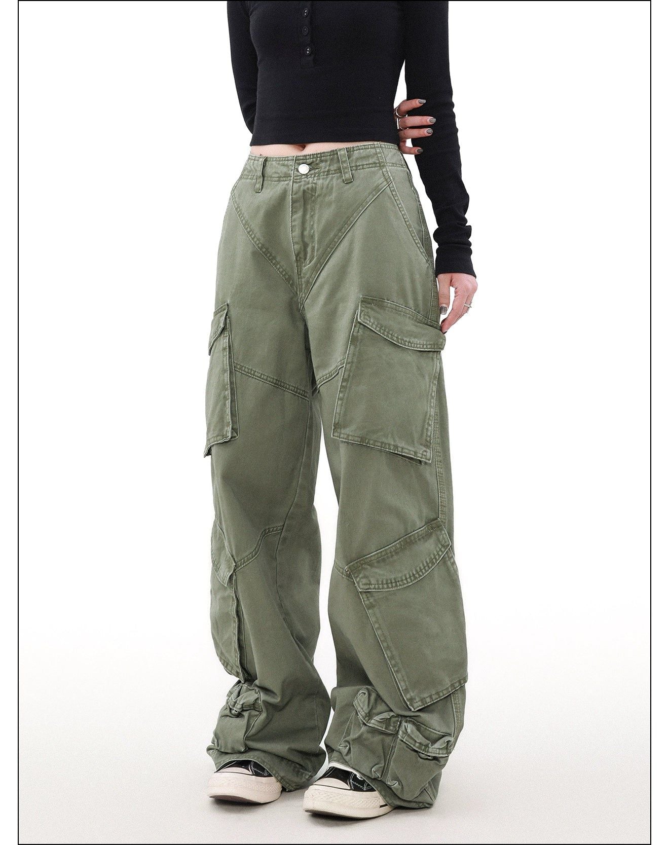 Faded Functional Pocket Cargo Pants Korean Street Fashion Pants By Mr Nearly Shop Online at OH Vault